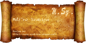 Münz Szabina névjegykártya